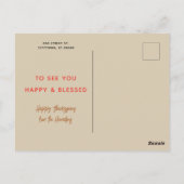 Pie Eyes Thanksgiving Briefkaart (Achterkant)