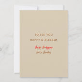 Pie Eyes Thanksgiving Card Kaart (Achterkant)