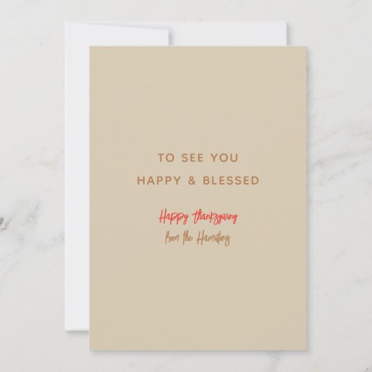 Pie Eyes Thanksgiving Card Kaart (Achterkant)