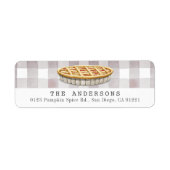 Pie Grey Gihgham Plaid Retouradres Etiket (Voorkant)