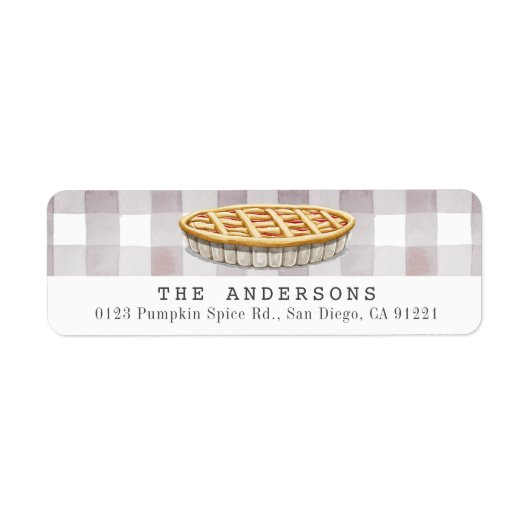 Pie Grey Gihgham Plaid Retouradres Etiket (Voorkant)