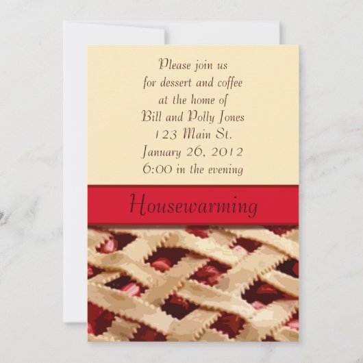 Pie Housewarming Invitation Kaart (Voorkant)
