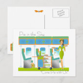 Pie in de luchthaven Sky Briefkaart (Voorkant / Achterkant)