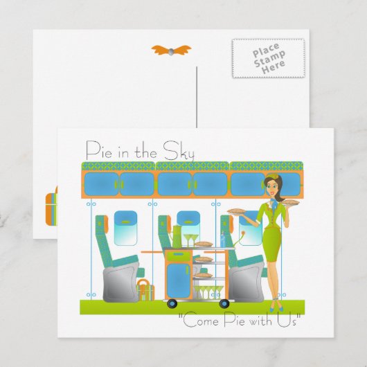 Pie in de luchthaven Sky Briefkaart (Voorkant / Achterkant)