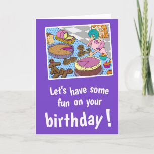 Pie in Face Birthday Card, met witte enveloppen Kaart