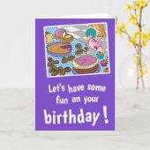 Pie in Face Verjaardag Kaart, met witte enveloppen Kaart (Gele Bloem)