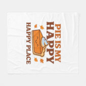 Pie is My Happy Place - Schattigee pompoentaart Th Fleece Deken (Voorkant (Horizontaal))