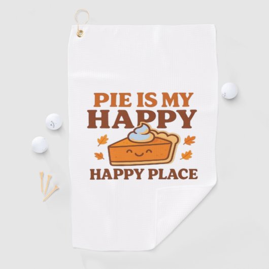 Pie is My Happy Place - Schattigee pompoentaart Th Golfhanddoek (Insitu)
