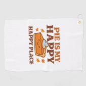 Pie is My Happy Place - Schattigee pompoentaart Th Golfhanddoek (Horizontaal)
