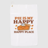 Pie is My Happy Place - Schattigee pompoentaart Th Golfhanddoek (Voorkant)