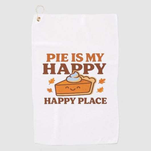 Pie is My Happy Place - Schattigee pompoentaart Th Golfhanddoek (Voorkant)