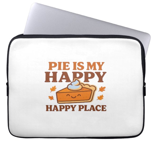 Pie is My Happy Place - Schattigee pompoentaart Th Laptop Sleeve (Voorkant)