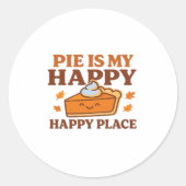 Pie is My Happy Place - Schattigee pompoentaart Th Ronde Sticker (Voorkant)