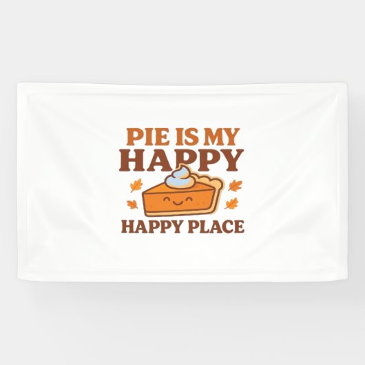 Pie is My Happy Place - Schattigee pompoentaart Th Spandoek (Horizontaal)