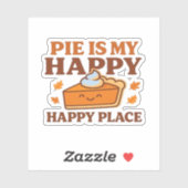 Pie is My Happy Place - Schattigee pompoentaart Th Sticker (Vel)