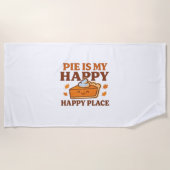 Pie is My Happy Place - Schattigee pompoentaart Th Strandlaken (Voorkant)