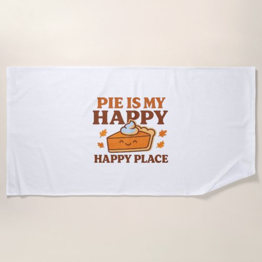 Pie is My Happy Place - Schattigee pompoentaart Th Strandlaken (Voorkant)