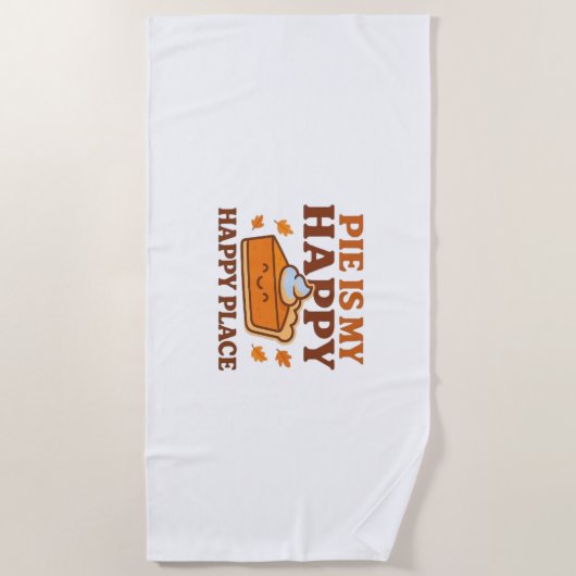 Pie is My Happy Place - Schattigee pompoentaart Th Strandlaken (Voorkant)