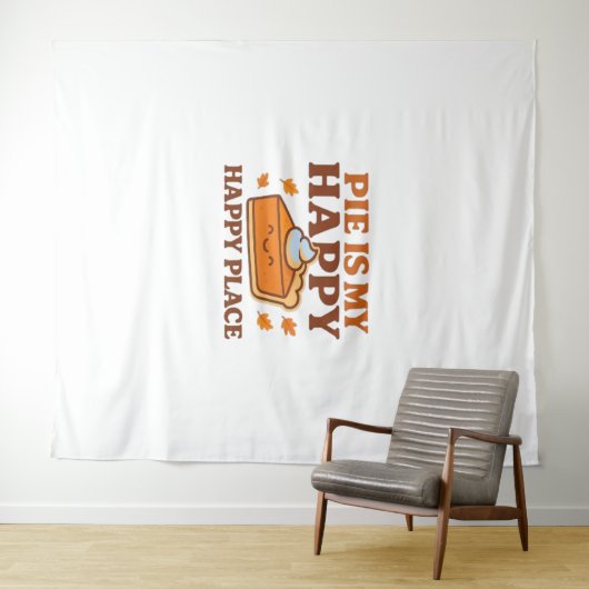 Pie is My Happy Place - Schattigee pompoentaart Th Wandkleed (In Situ (horizontaal))