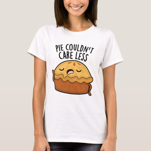 Pie kon het niet schelen minder grappig eten woord t-shirt (Voorkant)
