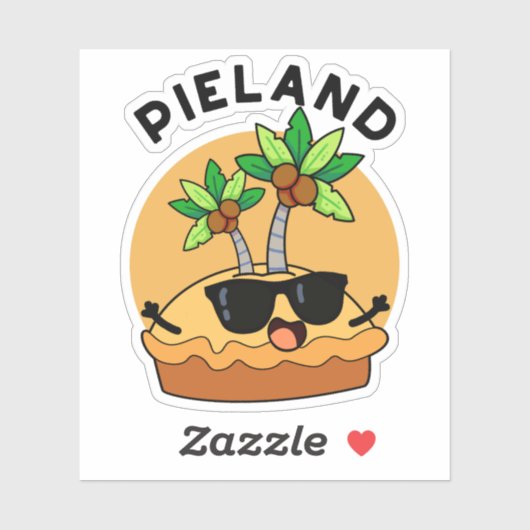 Pie-land Funny Island Pun Sticker (Vel)