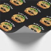 Pie-land Grappig Eiland Pun Donkere BG Cadeaupapier (Hoek)