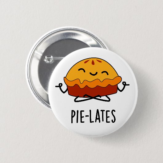 Pie-lates Funny Food Pie Pun Ronde Button 5,7 Cm (Voorkant /achterkant)