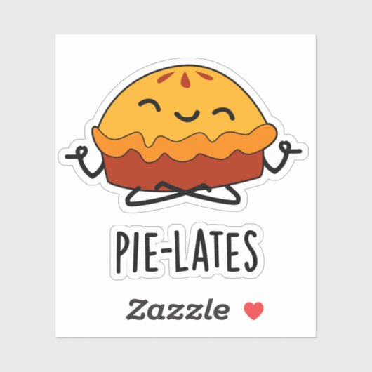 Pie-lates Funny Food Pie Pun Sticker (Vel)