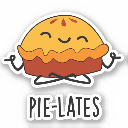 Pie-lates Funny Food Pie Pun Sticker (Voorkant)