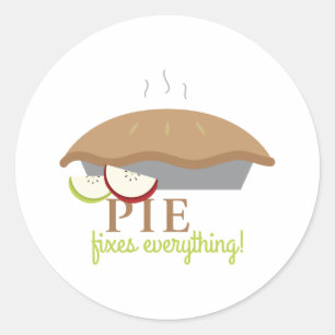 Pie lost alles op ronde sticker