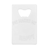 Pie maakt me blij dat ik grappig ben creditkaart flessenopener (Achterkant)