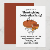 Pie maakt me blij Pie Thanksgiving Kaart (Voorkant / Achterkant)