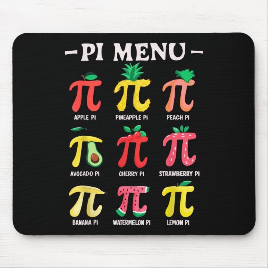 Pie Menu Grappig Pi Dag Pi 3.14 Wiskunde Docent Pi Muismat (Voorkant)