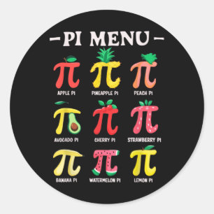 Pie Menu Grappig Pi Dag Pi 3.14 Wiskunde Docent Pi Ronde Sticker