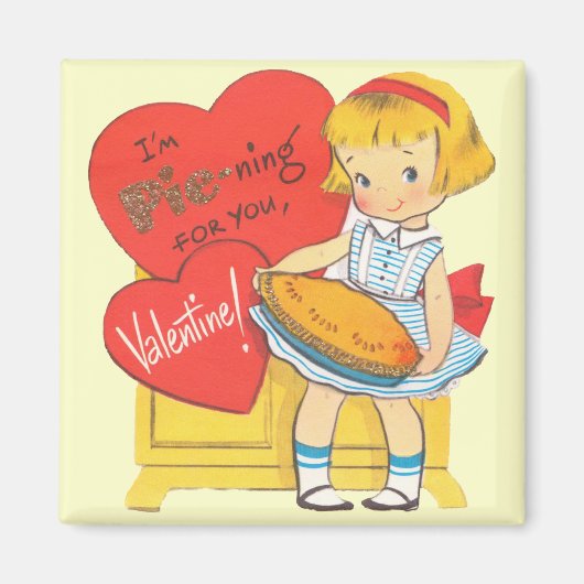 Pie-ning voor u Retro Valentijn Magneet (Voorkant)