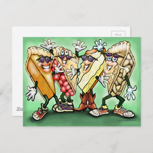 Pie Party Briefkaart (Voorkant / Achterkant)