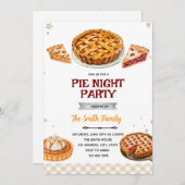 Pie party theme invitation kaart (Voorkant / Achterkant)