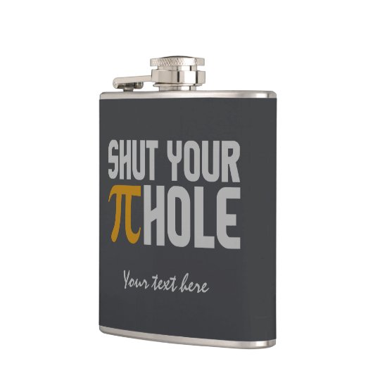 "Pie (pi) Hole" aangepaste monogram kolf Heupfles (Links)