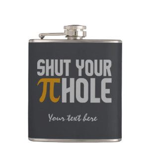"Pie (pi) Hole" aangepaste monogram kolf Heupfles