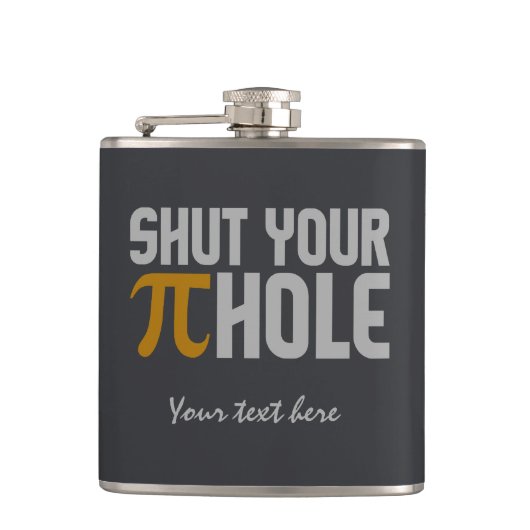 "Pie (pi) Hole" aangepaste monogram kolf Heupfles (Voorkant)