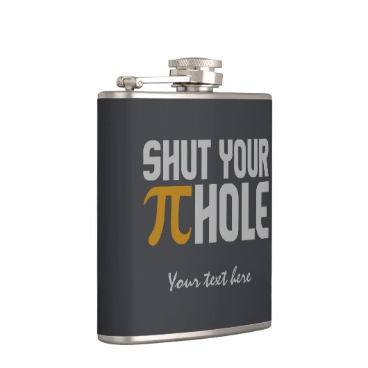 "Pie (pi) Hole" aangepaste monogram kolf Heupfles (Rechts)