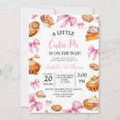 Pie Pink Bow Baby shower Kaart (Voorkant)