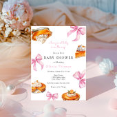 Pie Pink Bow Baby shower Kaart