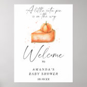 Pie pompoen herfst welkom baby shower feest poster (Voorkant)