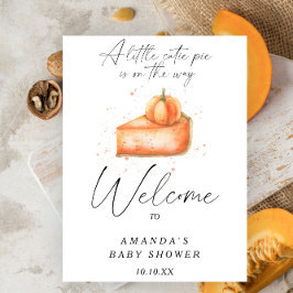 Pie pompoen herfst welkom baby shower feest poster