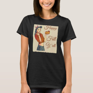 Pie Pumpkin Spice Woman Happy Herfst Y T-shirt