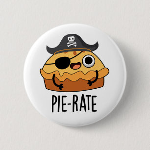 Pie-rate Funny Pirate Pie Pun Ronde Button 5,7 Cm