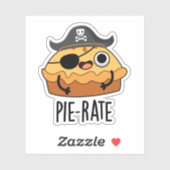 Pie-rate Funny Pirate Pie Pun Sticker (Vel)