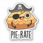 Pie-rate Funny Pirate Pie Pun Sticker (Voorkant)