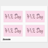 Pie Roze Pi Dag Rechthoekige Sticker (Vel)